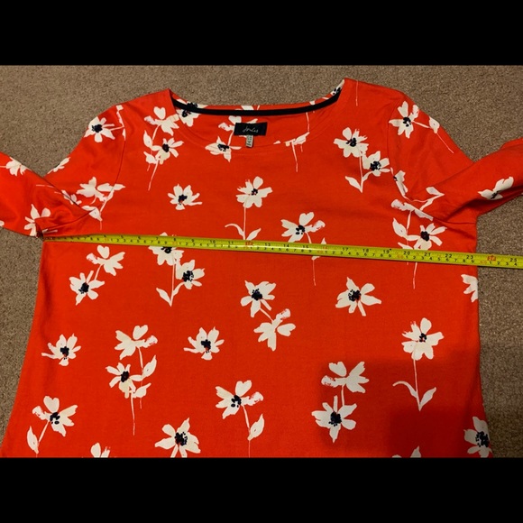 Joules Women’s 3/4 Sleeve Red Floral Jersey Top 16 - Picture 6 of 13